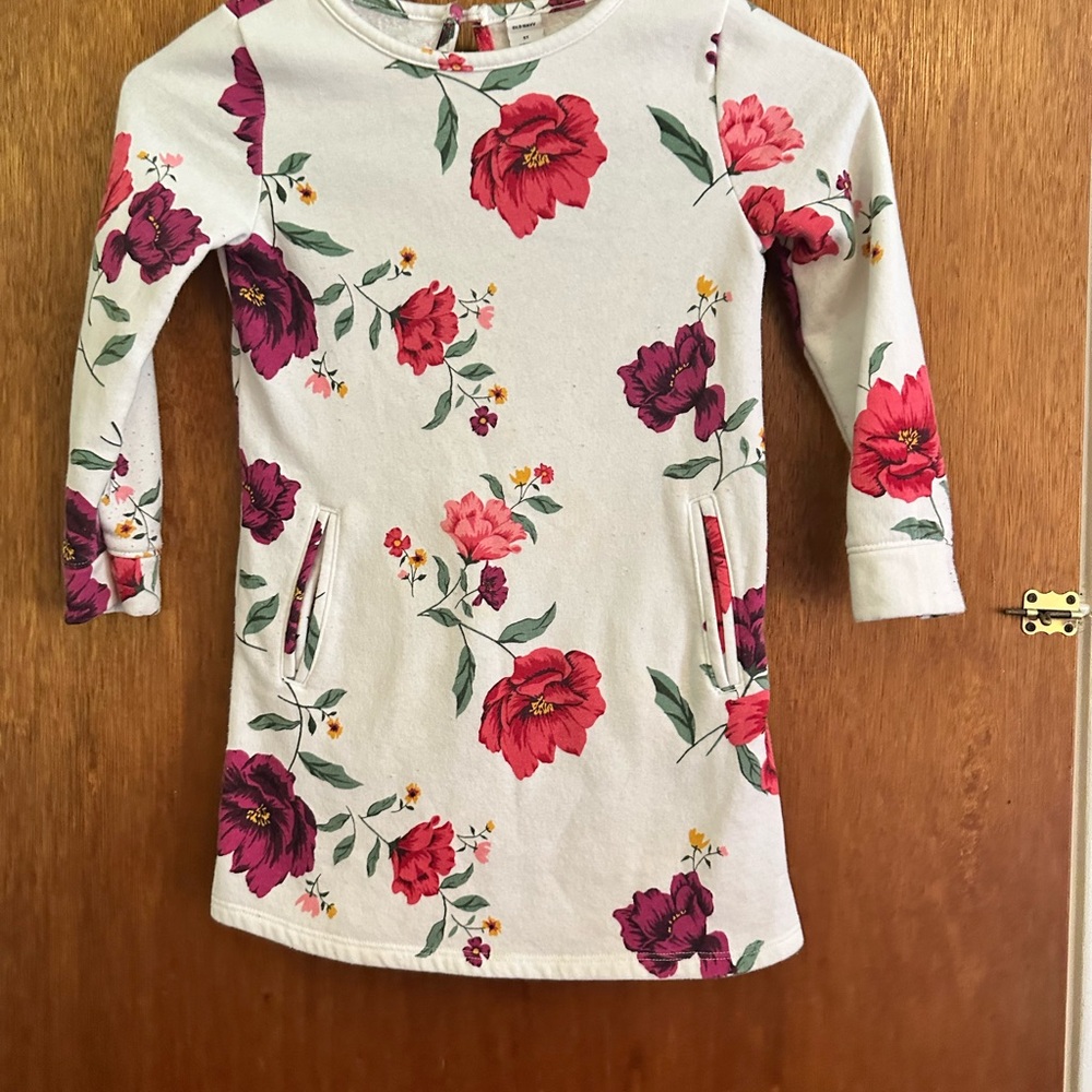 Old Navy Floral Print Dress, Red and Green
